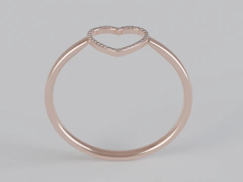 Heart shaped diamond Ring 3D Print Model