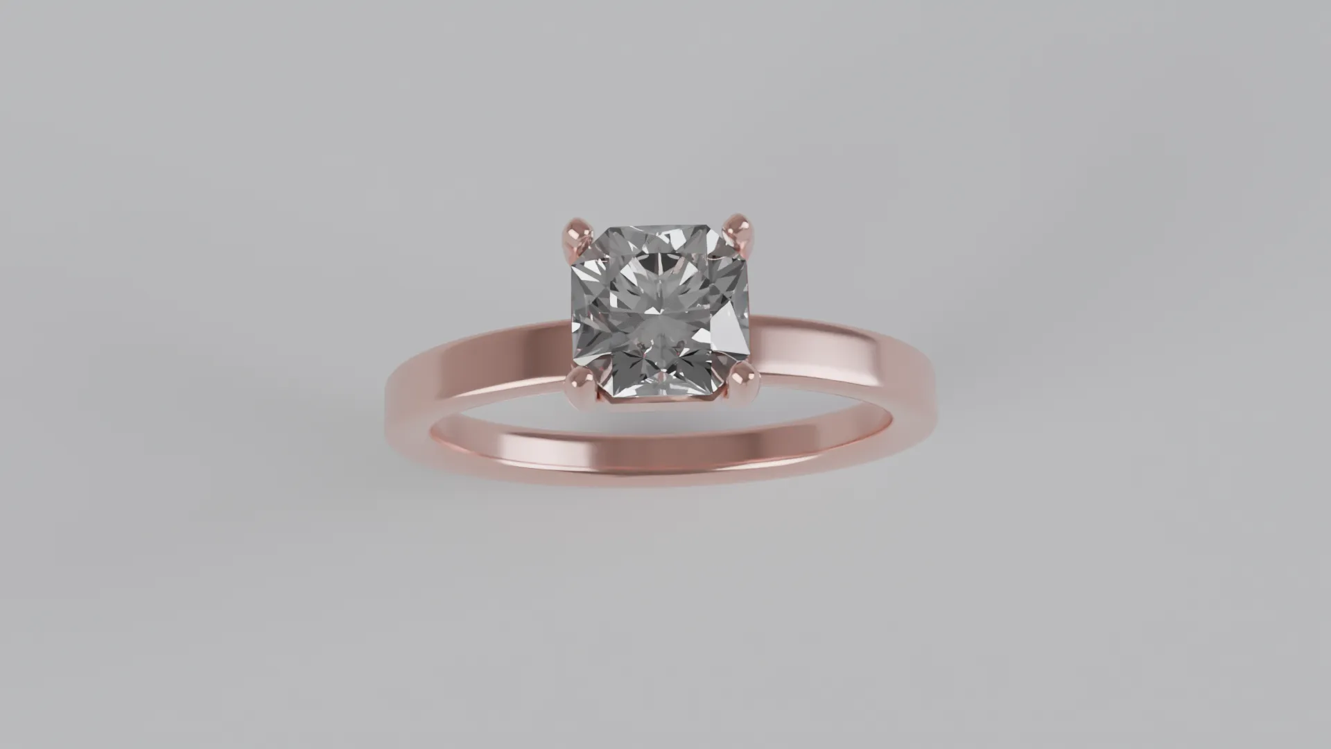Flander Cut Solitaire Engagement Ring 3D Print Model .c4d .max .obj .3ds .fbx .stl .blend 