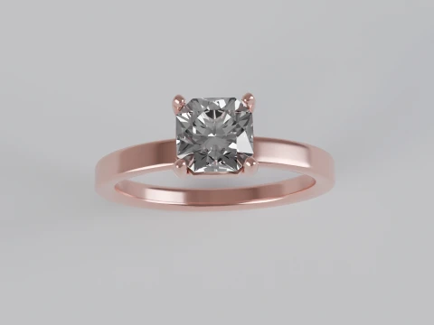 Bague de fian&ccedil;ailles solitaire taille Flandre Modèles 3D en vedette