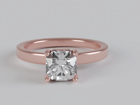 Flander Cut Solitaire Engagement Ring 3D Print Model