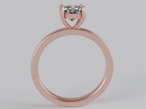 Flander Cut Solitaire Engagement Ring 3D Print Model
