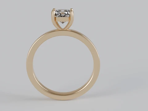 Flander Cut Solitaire Engagement Ring 3D Print Model