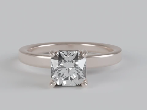 Flander Cut Solitaire Engagement Ring 3D Print Model
