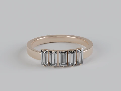 Baguette Diamond Band Ring 3D Print Model