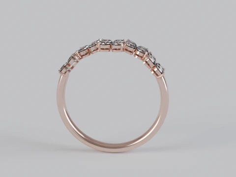 Multi-Row Diamond Ring 3D Print Model