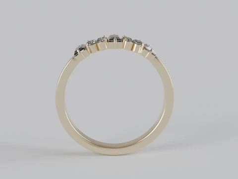 Baguette Round Diamond Ring 3D Print Model
