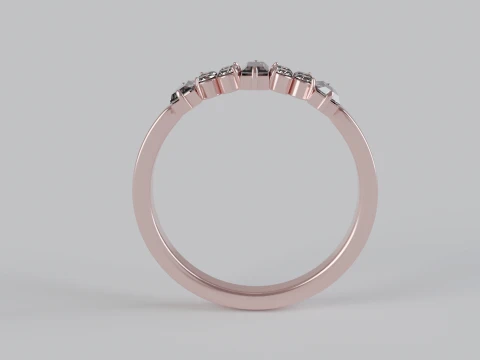 Baguette Round Diamond Ring 3D Print Model