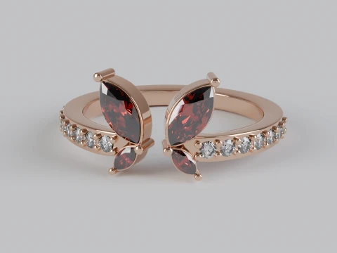 Modelo imprimible STL de anillo marquesa de mariposa Modelo de impresión 3D