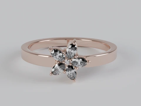 Floral Oval Ring Printable Model STL OBJ 3D Print Model