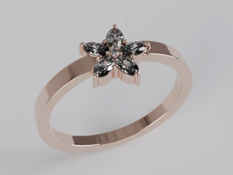 Floral Oval Ring Printable Model STL OBJ 3D Print Model