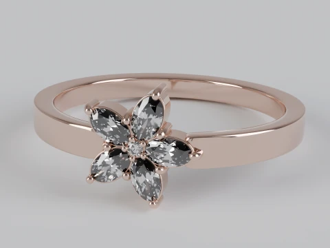 Floral Oval Ring Printable Model STL OBJ 3D Print Model