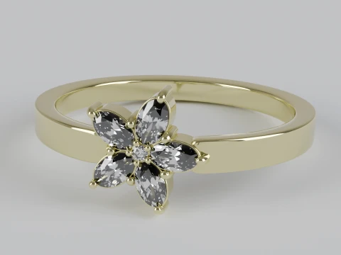 Floral Oval Ring Printable Model STL OBJ 3D Print Model