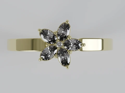 Floral Oval Ring Printable Model STL OBJ 3D Print Model