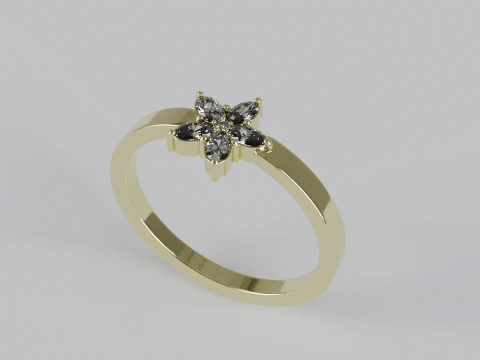 Floral Oval Ring Printable Model STL OBJ 3D Print Model