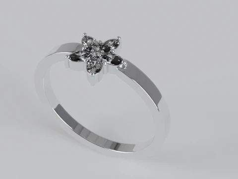 Floral Oval Ring Printable Model STL OBJ 3D Print Model