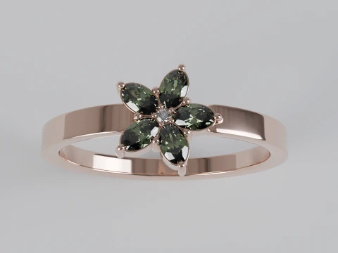 Floral Oval Ring Printable Model STL OBJ 3D Print Model