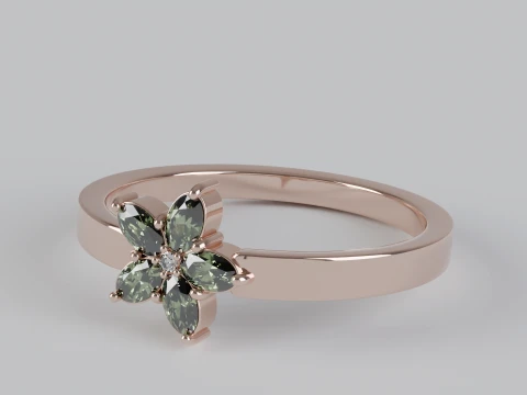 Floral Oval Ring Printable Model STL OBJ 3D Print Model