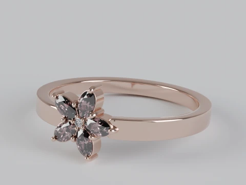 Floral Oval Ring Printable Model STL OBJ 3D Print Model