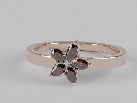 Floral Oval Ring Printable Model STL OBJ 3D Print Model