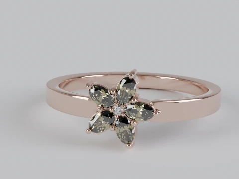 Floral Oval Ring Printable Model STL OBJ 3D Print Model