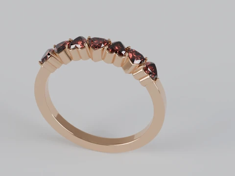 Heart Gemstone Ring STL OBJ 3D Print Model