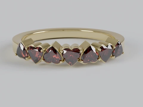Heart Gemstone Ring STL OBJ 3D Print Model