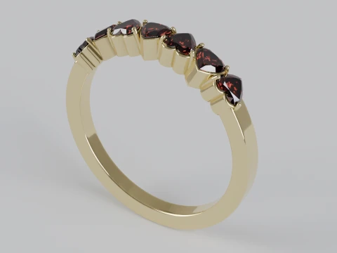 Heart Gemstone Ring STL OBJ 3D Print Model
