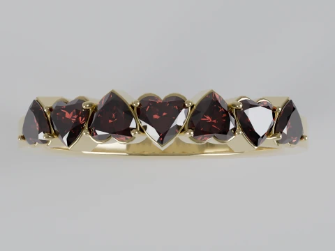 Heart Gemstone Ring STL OBJ 3D Print Model