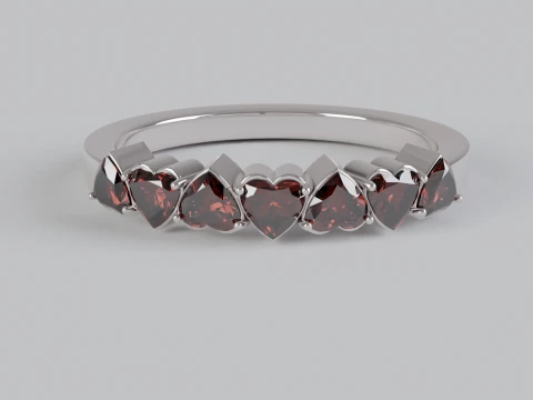 Heart Gemstone Ring STL OBJ 3D Print Model