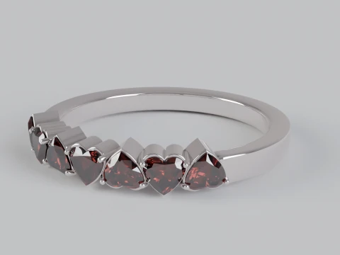 Heart Gemstone Ring STL OBJ 3D Print Model