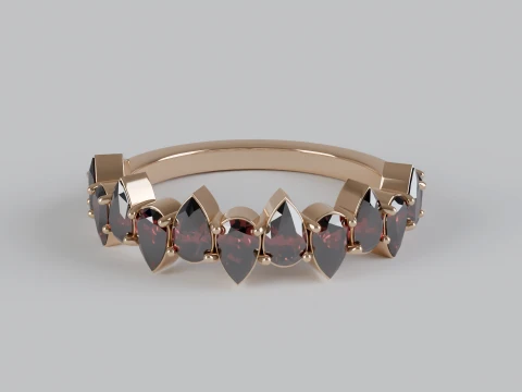 Pear Gemstone Ring STL OBJ Modello di stampa 3D