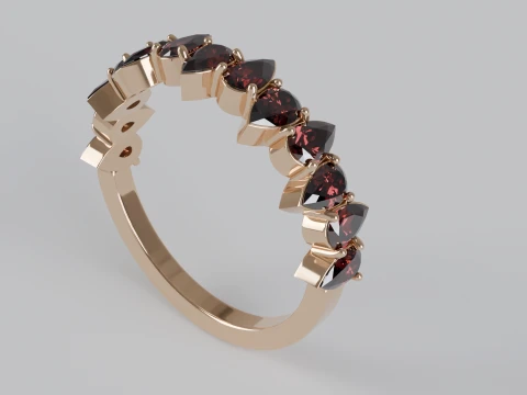 Pear Gemstone Ring STL OBJ Modello di stampa 3D