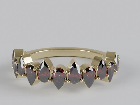 Pear Gemstone Ring STL OBJ Modello di stampa 3D