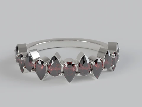 Pear Gemstone Ring STL OBJ Modello di stampa 3D