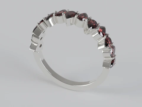 Pear Gemstone Ring STL OBJ Modello di stampa 3D