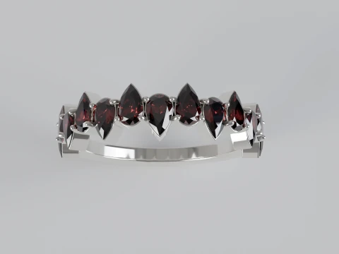 Pear Gemstone Ring STL OBJ Modello di stampa 3D