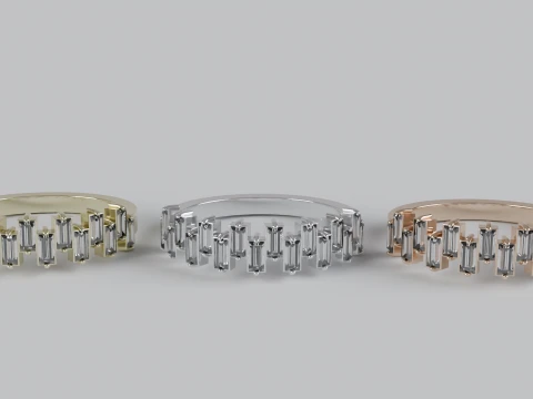 Baguette Diamond Eternity Band Ring 3D Принт Модель