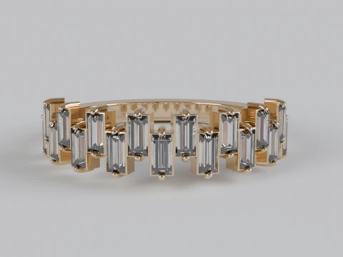 Baguette Diamond Eternity Band Ring 3D Print Model