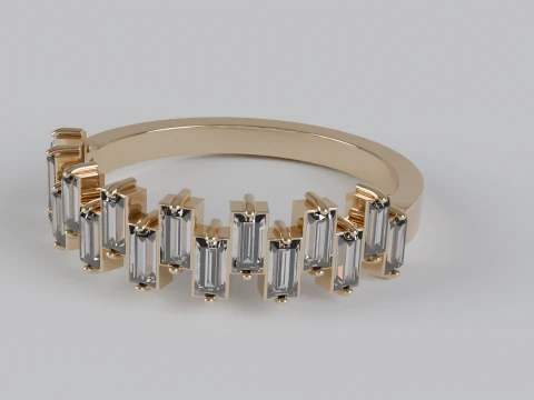 Baguette Diamond Eternity Band Ring 3D Print Model