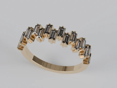 Baguette Diamond Eternity Band Ring 3D Print Model