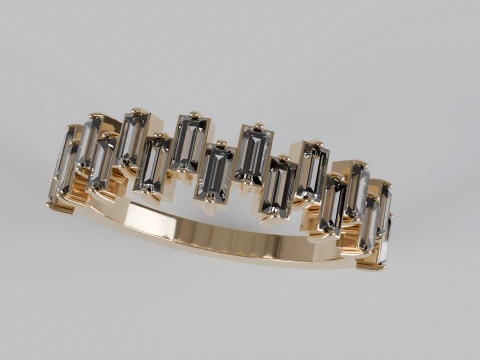 Baguette Diamond Eternity Band Ring 3D Print Model