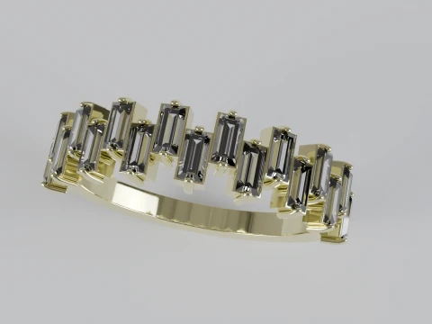 Baguette Diamond Eternity Band Ring 3D Print Model