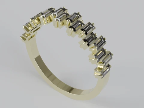 Baguette Diamond Eternity Band Ring 3D Print Model