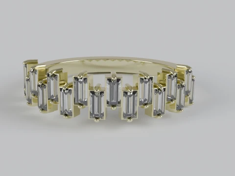Baguette Diamond Eternity Band Ring 3D Print Model