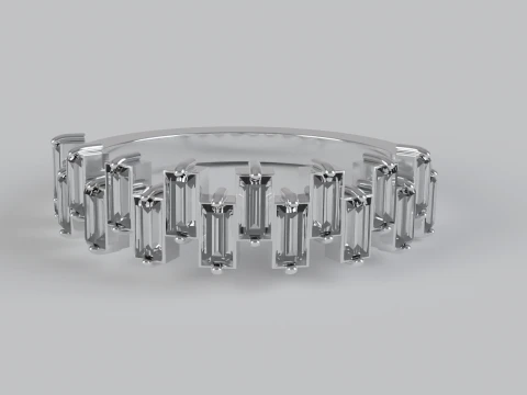 Baguette Diamond Eternity Band Ring 3D Print Model