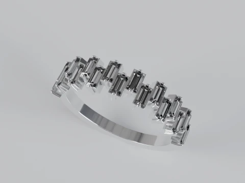 Baguette Diamond Eternity Band Ring 3D Print Model