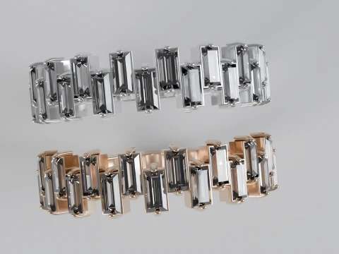 Baguette Diamond Eternity Band Ring 3D Print Model