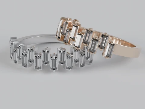 Baguette Diamond Eternity Band Ring 3D Print Model