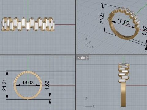 Baguette Diamond Eternity Band Ring 3D Print Model