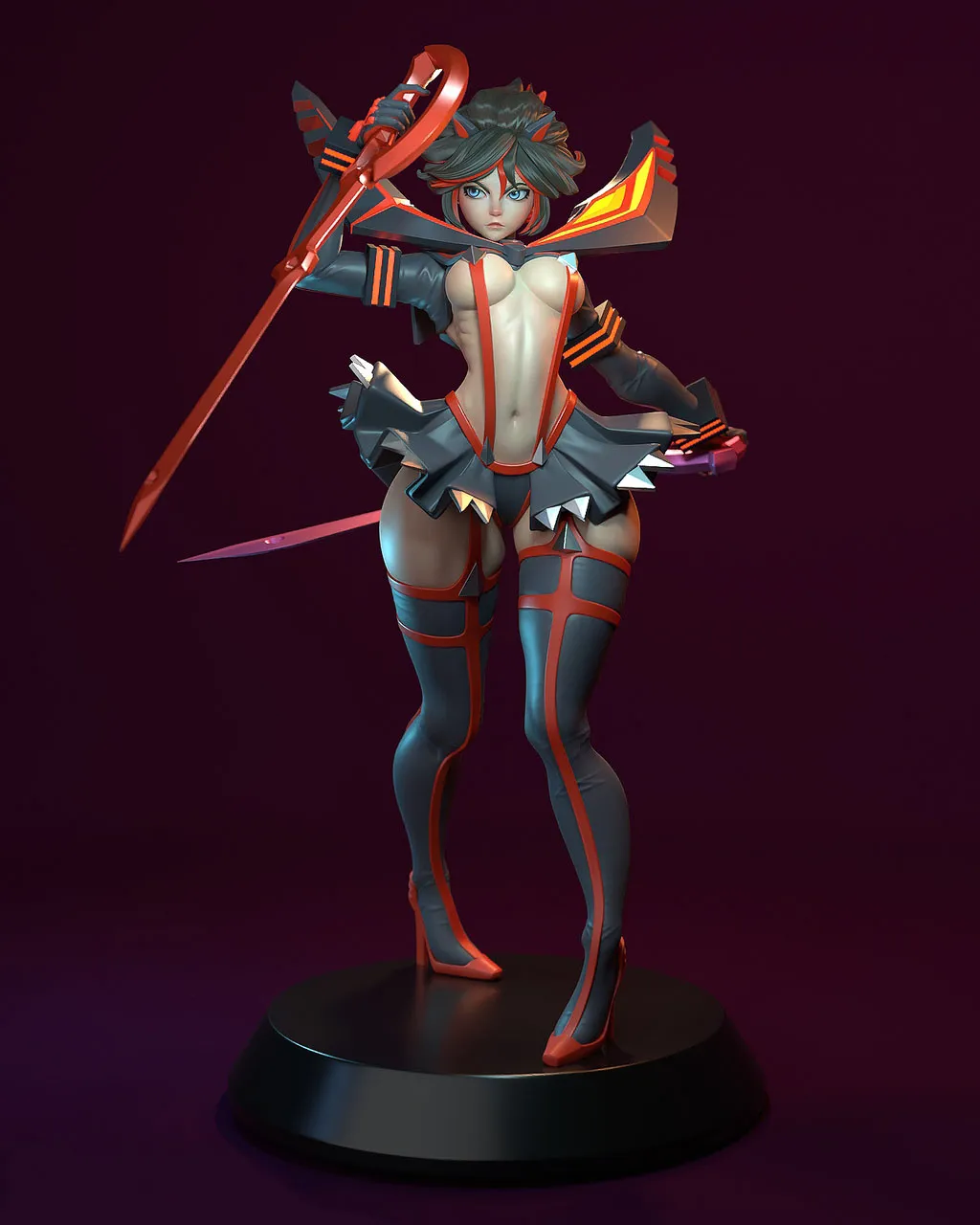 Ryuko Matoi from Kill la Kill 3D Print Model .c4d .max .obj .3ds .fbx .stl .blend 